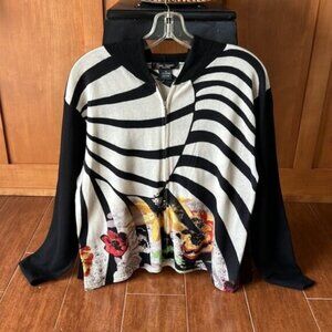 Tropical Cashmere Hooded Cardigan